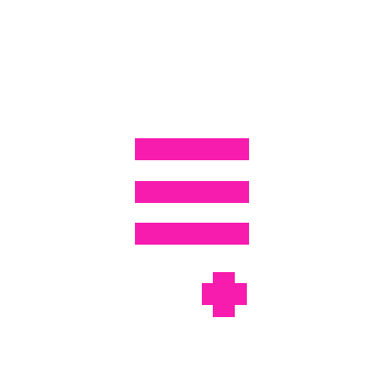 The image displays a graphic representation of a medical cross accompanied by a stylized pill bottle icon with pink vertical stripes, which suggests a connection to healthcare or medication, set against a black background.